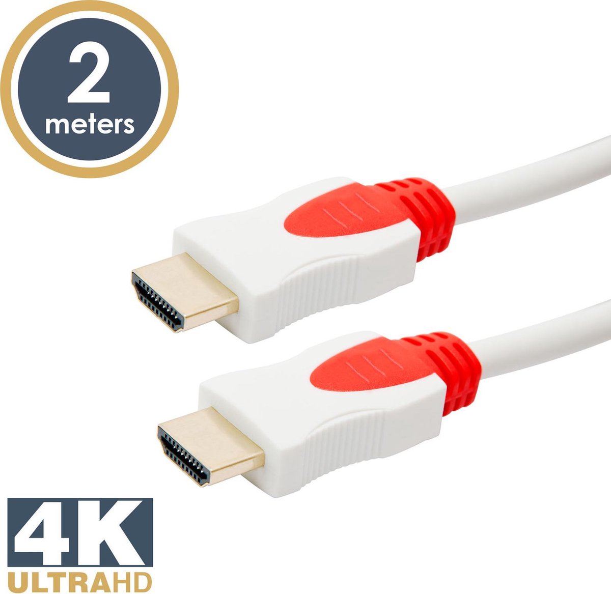 DELIGHT - HDMI Kabel - 4K ULTRA HD - 24K Gold Plated - WIT - 2 Meter