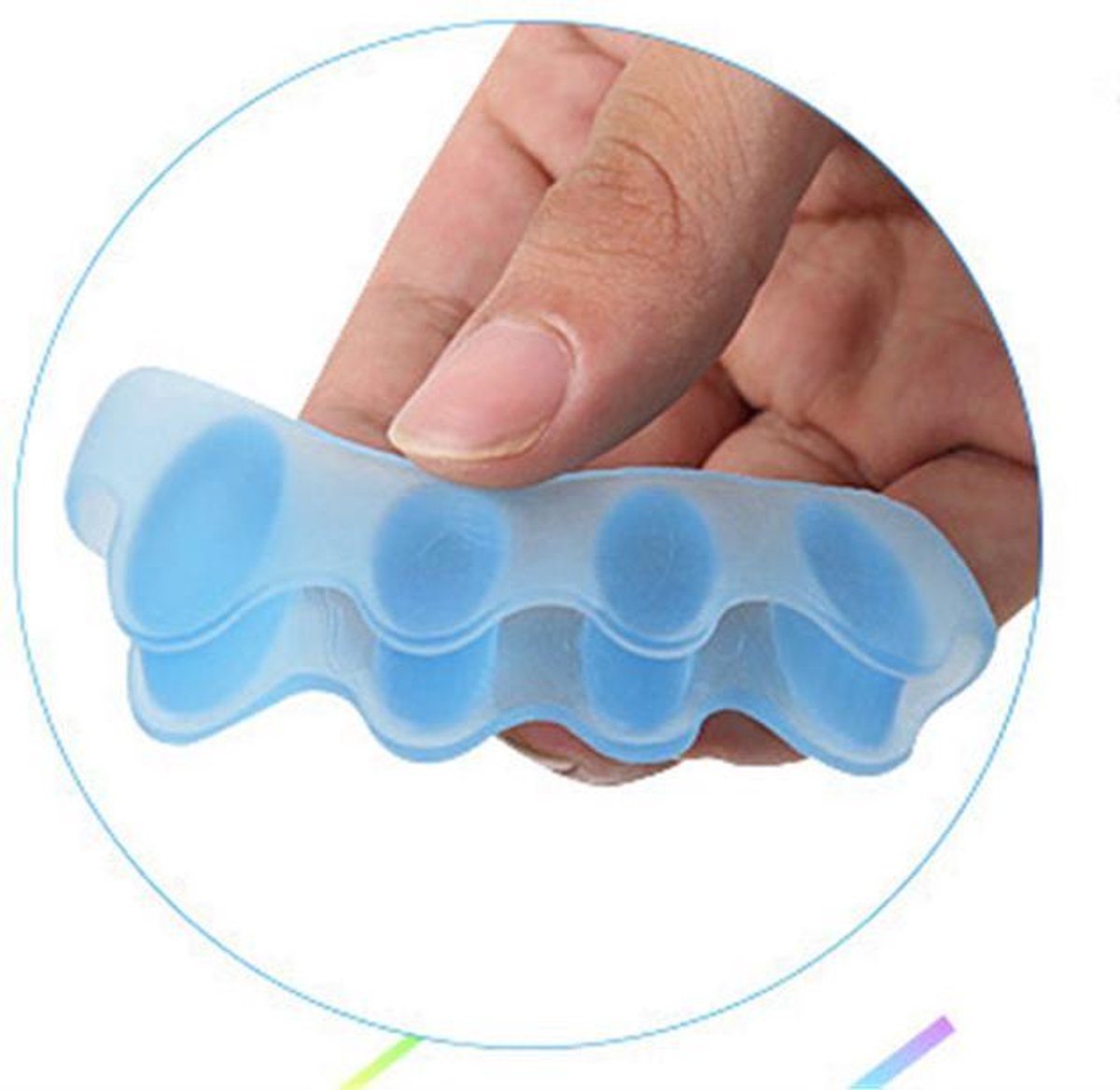 Siliconen - Teen Spreider - Pijnverlichting - Eeltknobbels - Voeten - Tenen - Blauw