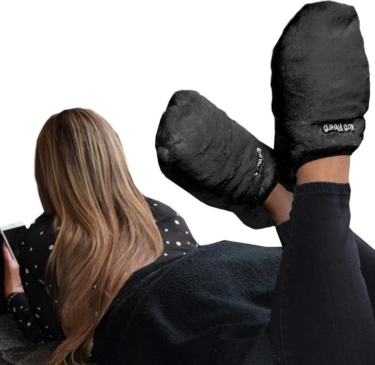 MikaMax Magnetron Sloffen - Warmte Sloffen Pantoffels - One size - Lavendel geur – Zwart
