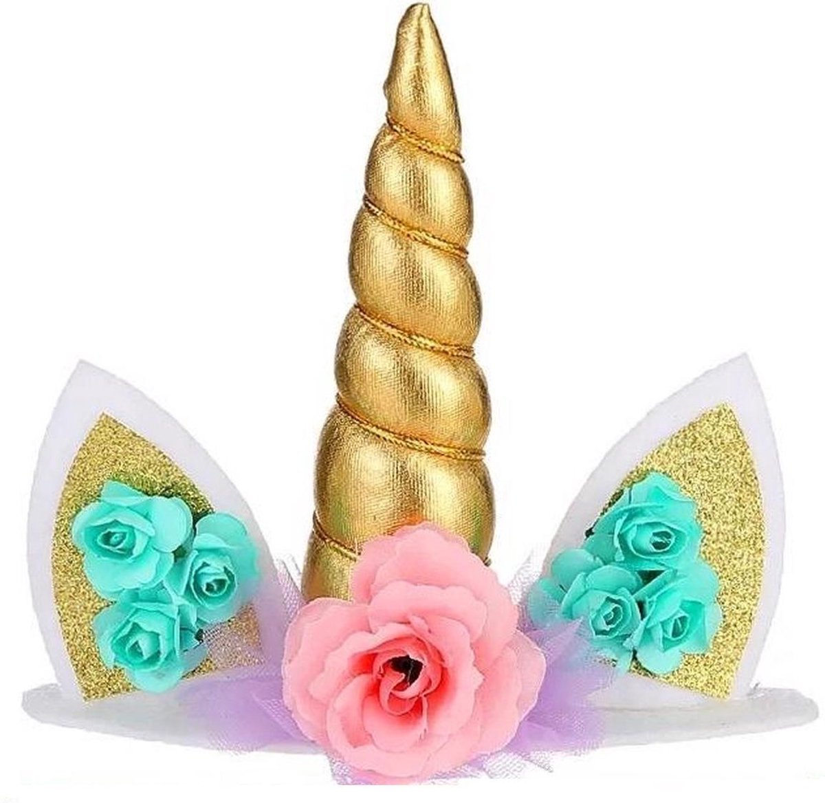 Unicorn cake topper eenhoorn taart versiering cake decoration goud