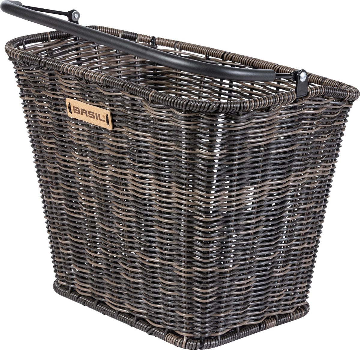 Basil Bremen Rattan Look Fietsmand KF - Voor - Kunststof Rotan - Bruin