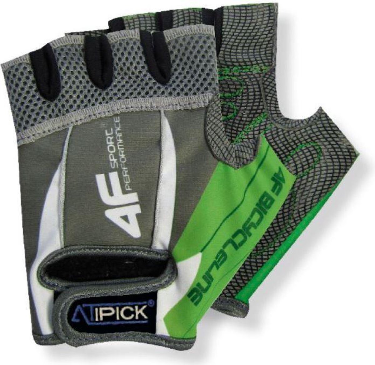 Atipick Fietshandschoenen 4f Heren Mesh Grijs/groen Maat L