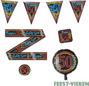 50 jaar verjaardag versiering pakket Neon