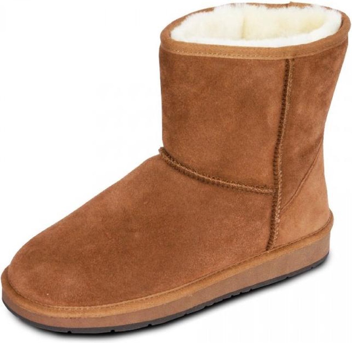 Lederen suede boots laarzen dames gevoerd met lamswol maat 40 kleur camel