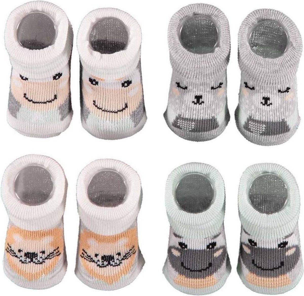 Apollo Babysokken Giftbox New Born Katoen Wit/oranje 4 Paar