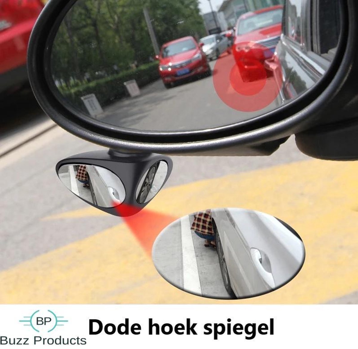 Buzz Products Dode Hoek Spiegel / 360 Graden Spiegel / Auto Spiegel / Spiegel Draaibaar / Rechter kant /