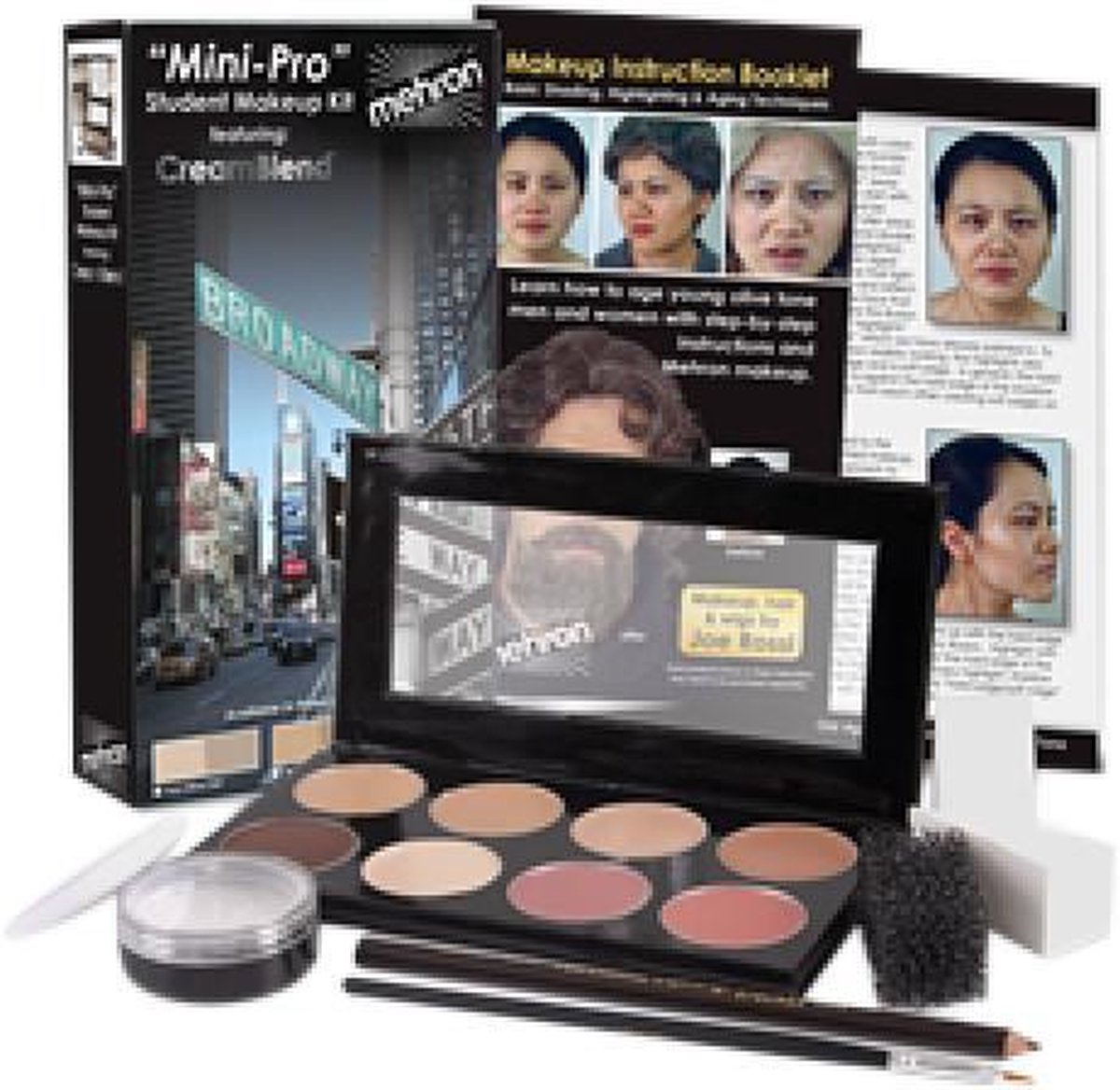 Mehron Mini-Pro Student CreamBlend Makeup Kit Medium/Olive