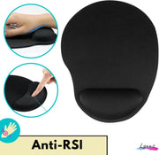 Lynnz® Muismat met polssteun ergonomisch zwart 2021 | gel - anti RSI - ergonomische muismat - muis - muismatten - rechtshandig - gaming - kantoor