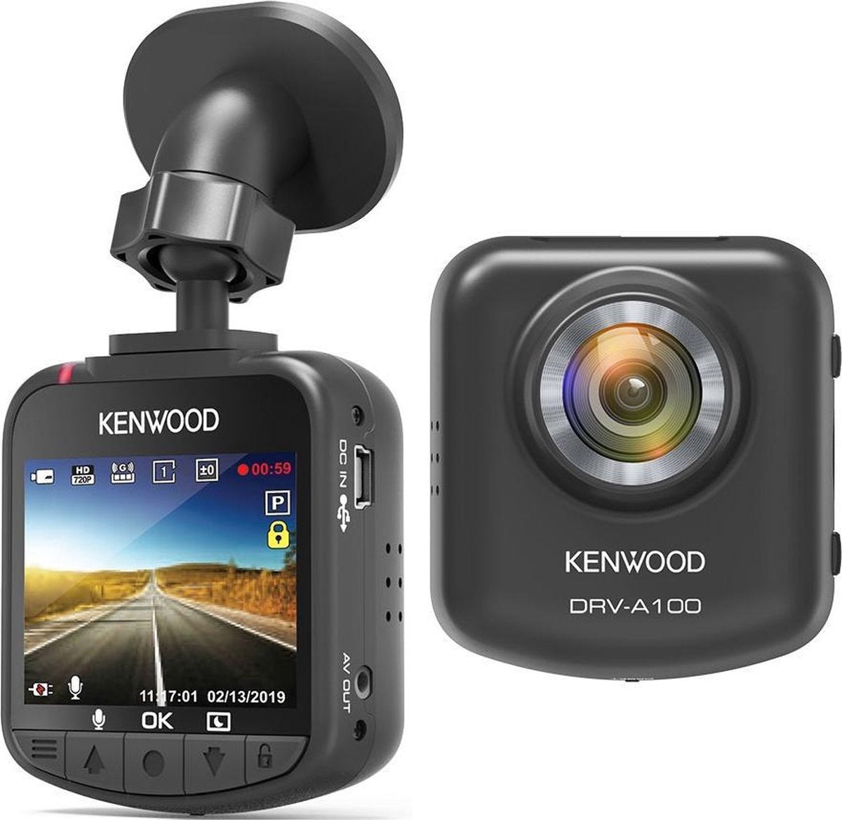 KENWOOD DRV-A100 16gb HD dashcam voor auto