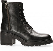 Van Dalen  - Veterboot Met Hak Leer - Womens - Black - 38