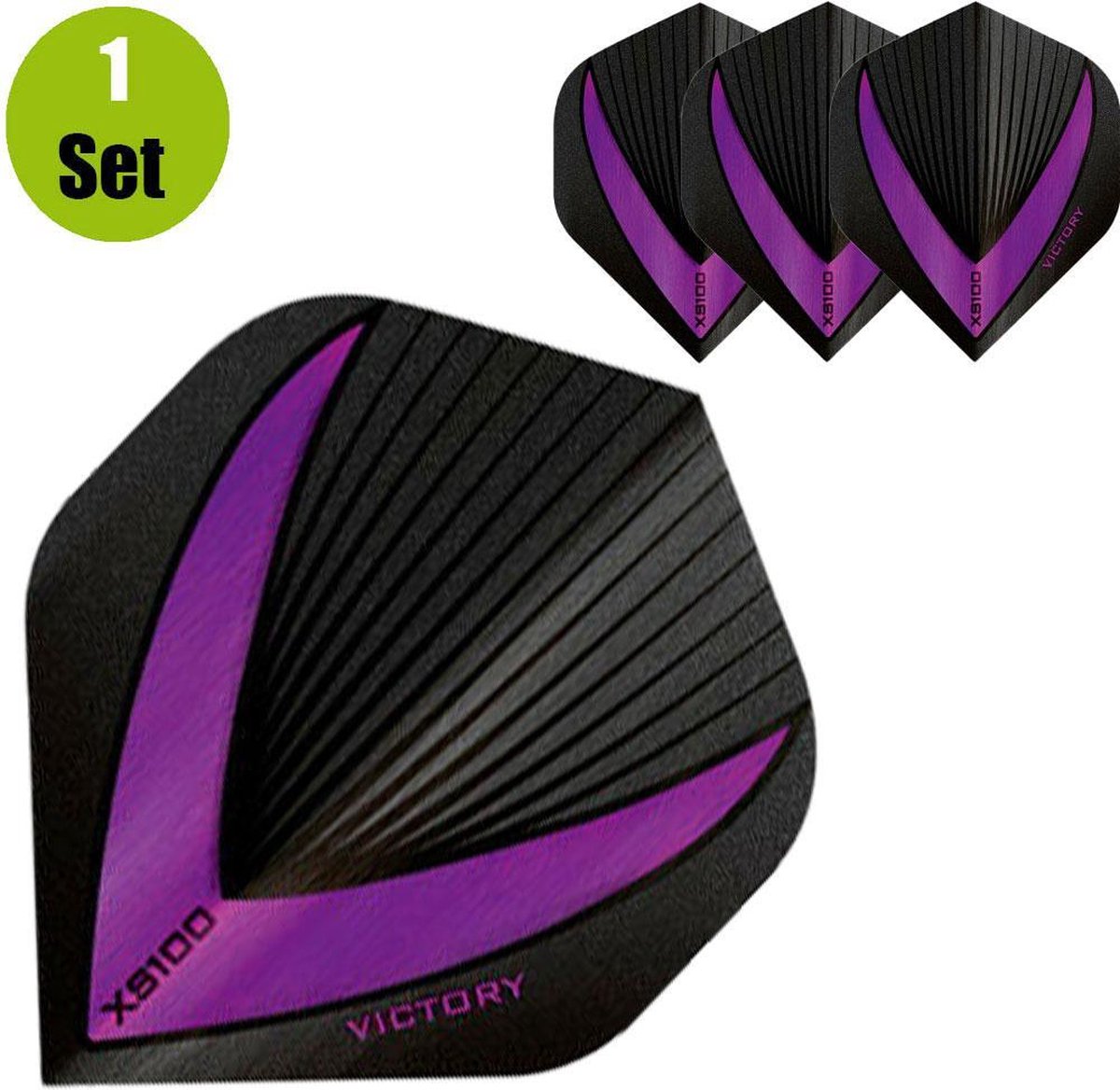 Victory Vista Black Dart Flights - Paars- ()