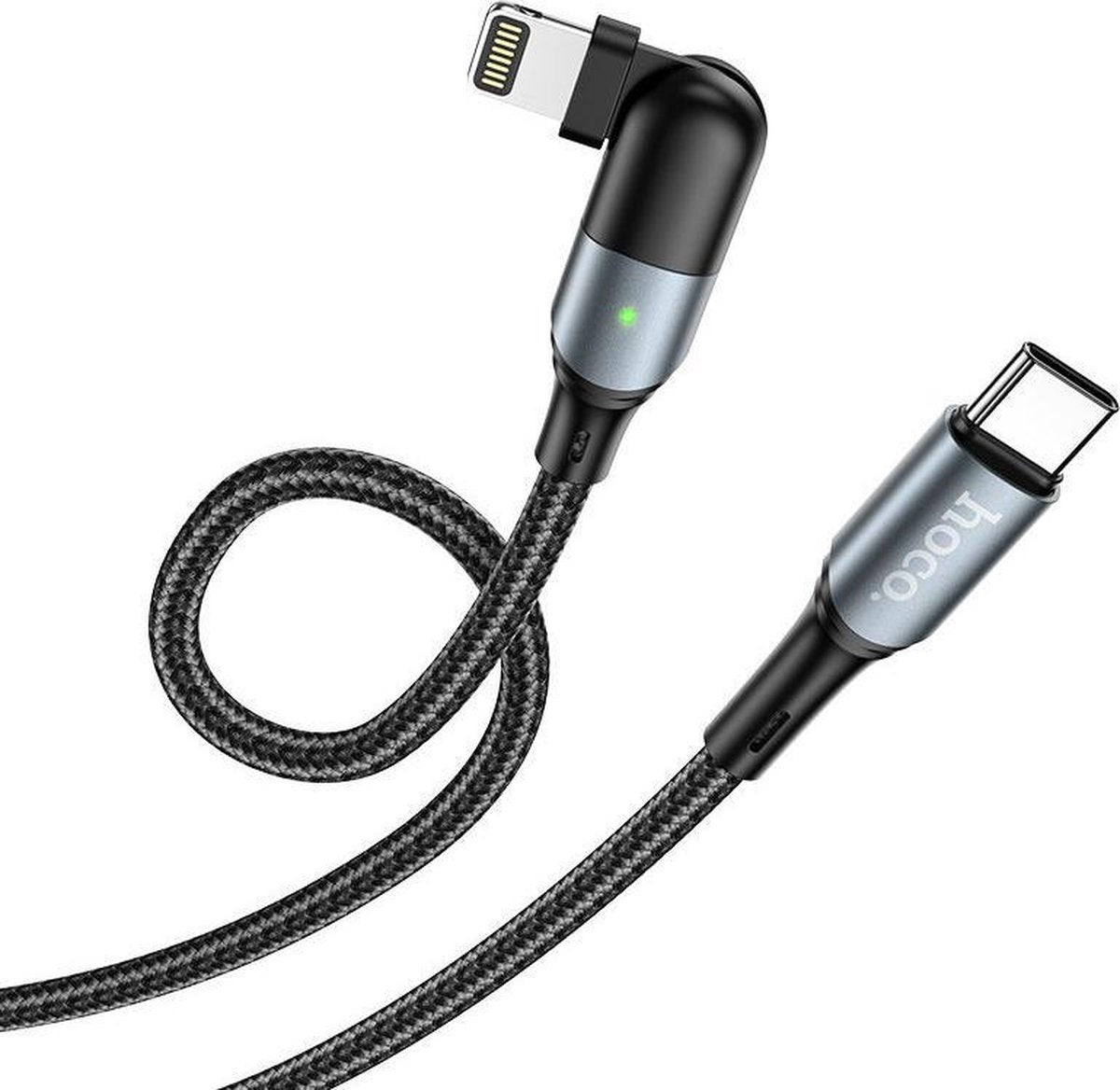 Hoco U100 USB-C naar Apple Lightning Kabel PD 20W 1.2 Meter Zwart
