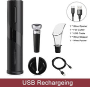 Baymate Elektrische Wijnopener Oplaadbare Automatische Kurkentrekker Wijn Flesopener met Folie Cutter & USB Opladen Keuken Tool Blikopener USB Chargeing Set2