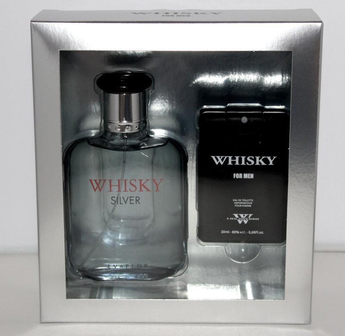 Whisky Silver giftset  (Frisse Muskgeur) Eau de toilette met exclusieve tasverstuiver