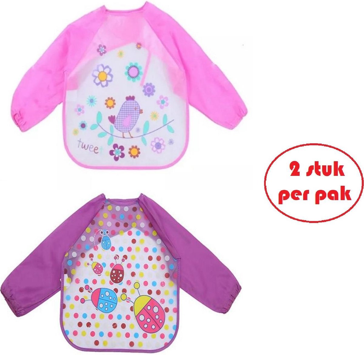 MARSEL Baby Slab met Lange Mouwen (2 stuk per pack) /  Waterdicht