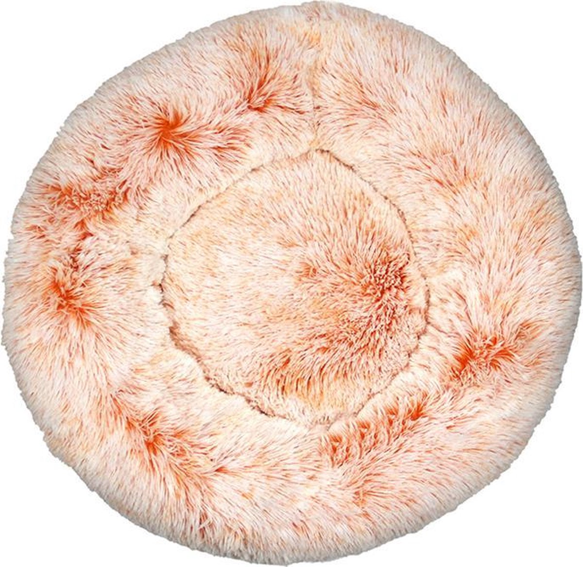 BEESSIES® donut hondenmand/hondenkussen 100 cm - oranje wit - huisdierbed  hondenbed - hond kussen mand
