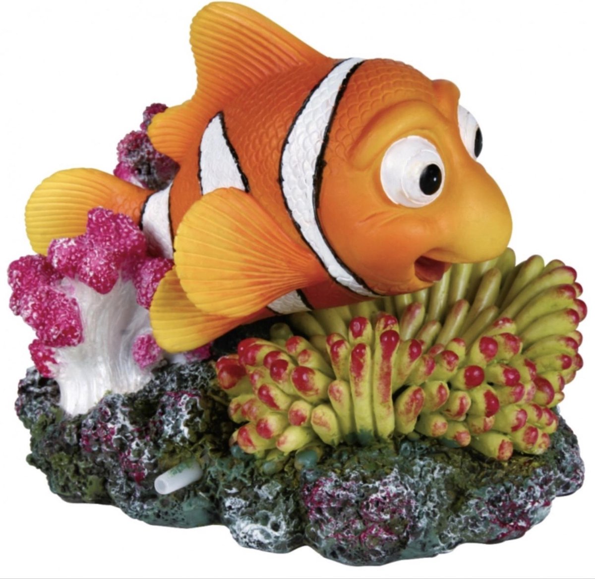 Anemoonvis en Koraal met Uitstromer  12 cm