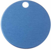 Hondenpenning Rond met gat groot blauw | 1 zijde graveren | Ø 32 mm