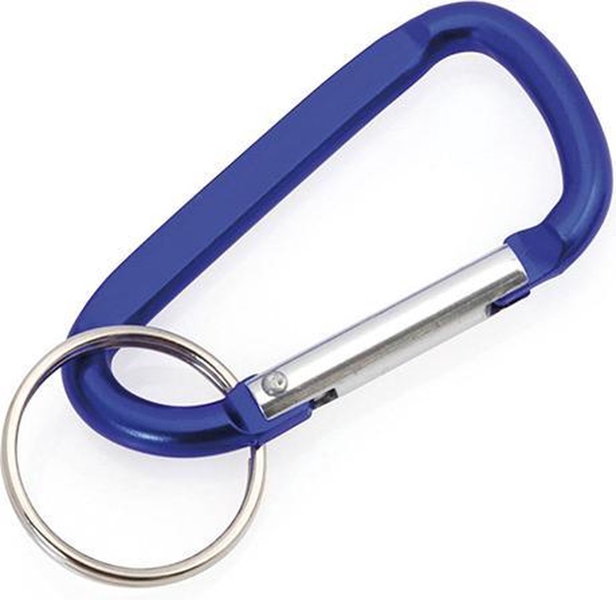 Blauwe karabijnhaak met ring | sleutelhanger | musketon