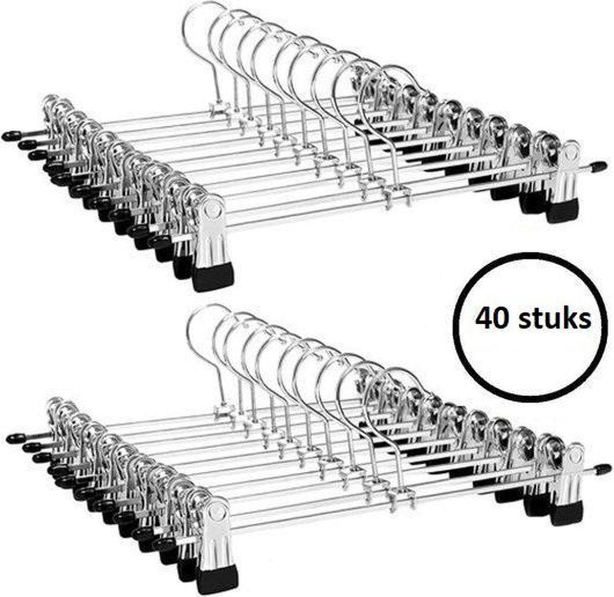 Relaxwonen - 40 broekhangers - extra stevig - metaal - verstelbaar