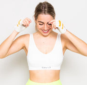 Best Seller: Seamless Comfortable Activewear bra with Removable Pads - L - wit