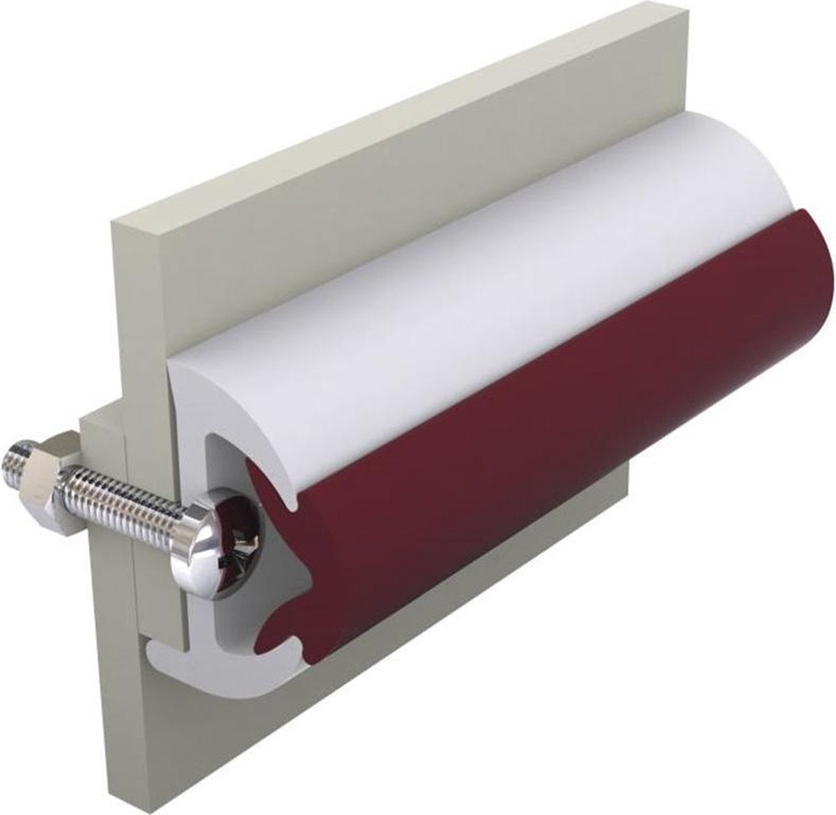 Stootlijst SET POLY4031 20 Mtr Wit met Antraciet bies