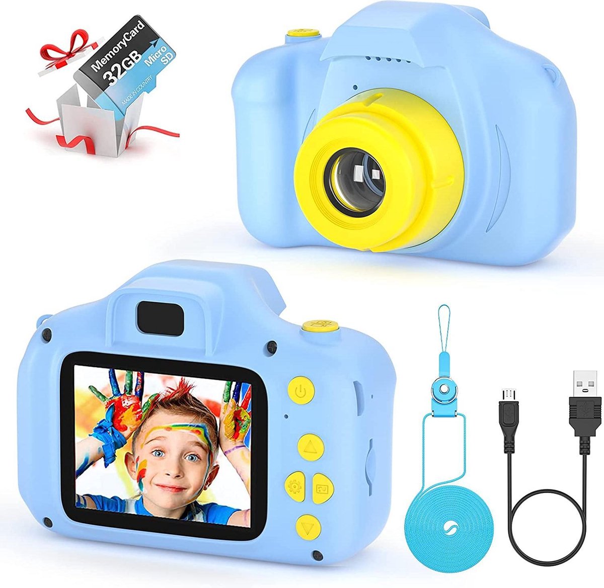 Digitale camera voor kinderen - 2 inch digitale scherm -  1080p HD-scherm - Inclusief gratis hoogwaardige 16 GB SD-kaart - leuk cadeau - speelgoed voor 3 tot 12 jaar oude jongens en meisjes - Kinder vlogger camera