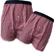 Embrator 2-stuks mannen Boxershort geweven katoen rood/donkerblauw 4XL