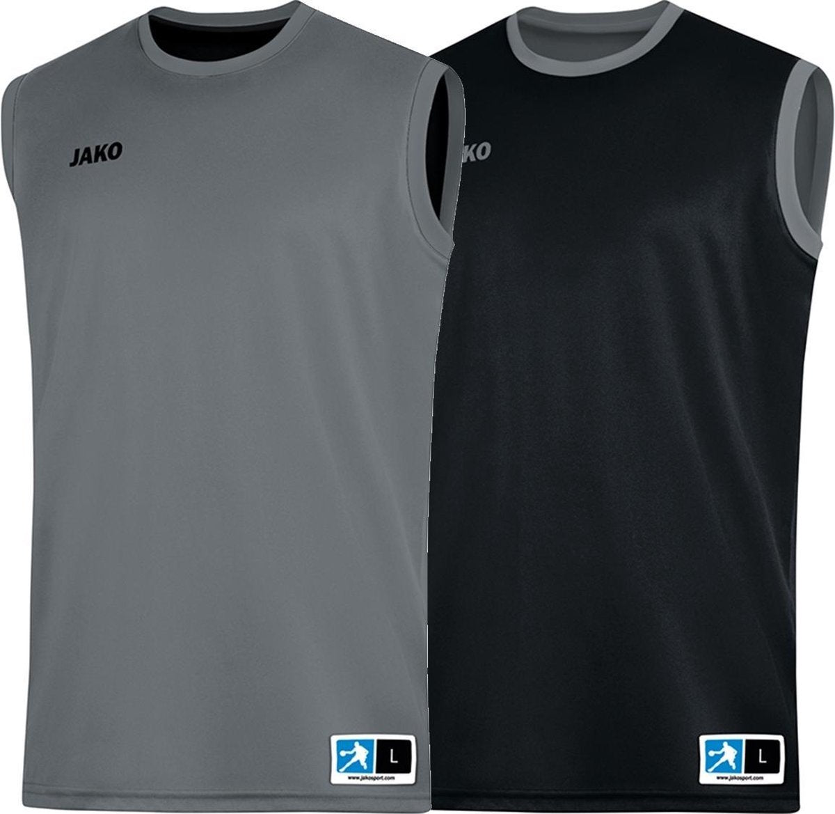 Jako Reversible Shirt Change 2.0 Zwart-Steen Grijs Maat 2XL
