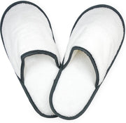 Unico Badstoffen Slippers Wit-Antraciet 5 paar-38-40
