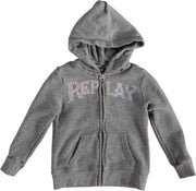 Replay grijs sweatvest hoodie met studs logo Maat - 80