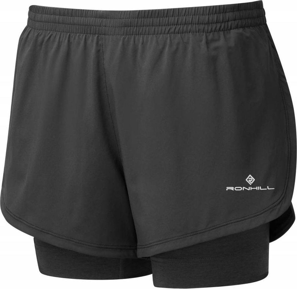 Ron Hill Stride Twin Short Hardloopshorts Dames Zwart