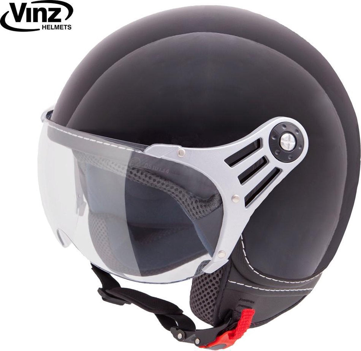 Vinz scooterhelm / Jethelm / Helm Zwart - Medium