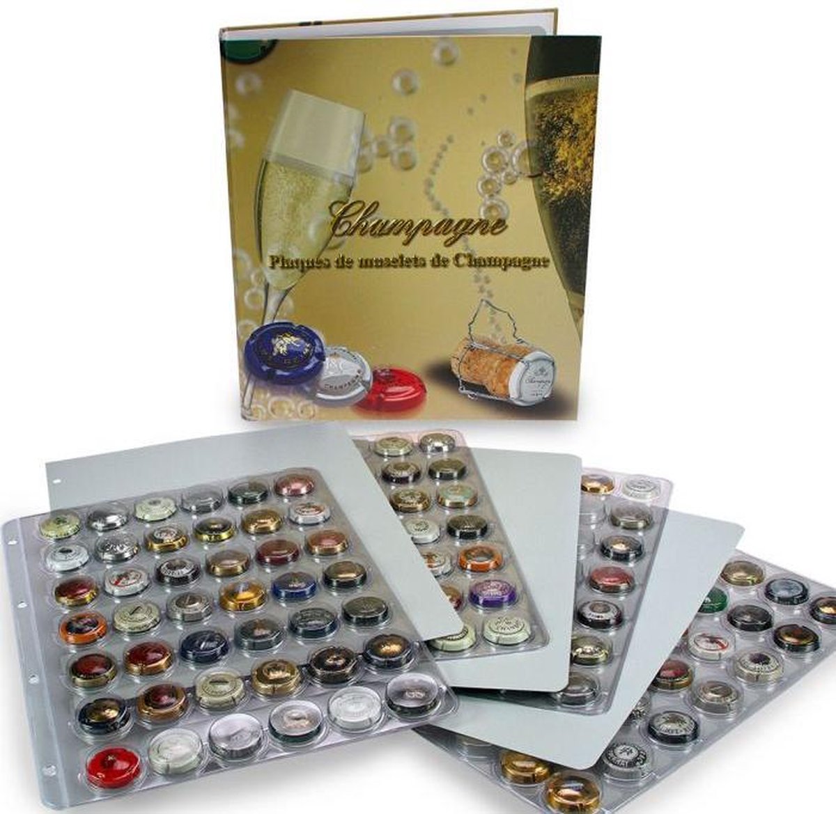 SAFE Champagnecapsules verzamelmap - incl. 4 insteekbladen - tot wel 168 muselets