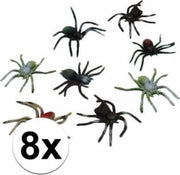 Halloween - Plastic spinnen 10 cm set 8 stuks