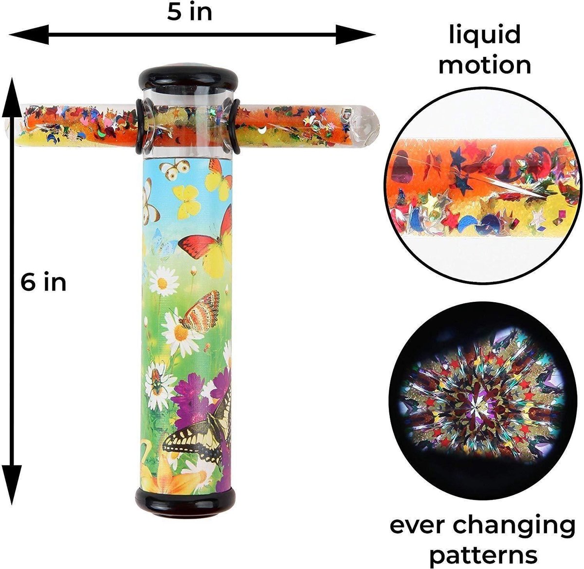 Glitter Stick Caleidoscoop met LED Lens