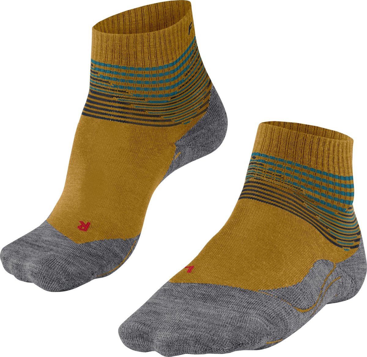 FALKE TK5 Short Offset Heren Wandelsokken - Mustard - Maat 39-41