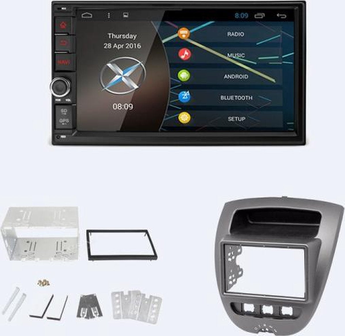 2 DIN Android (DAB) autoradio navigatie Peugeot 107