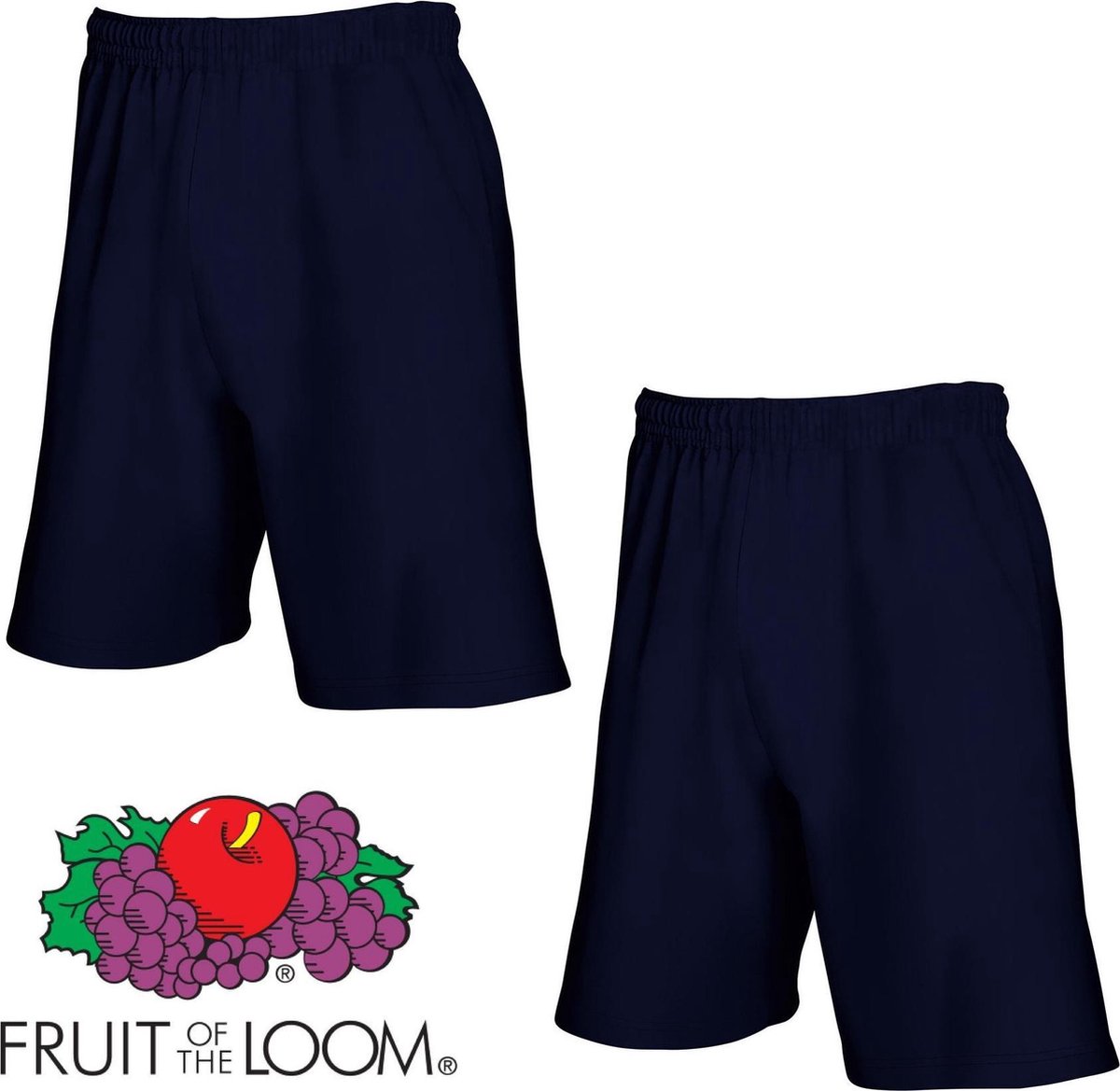 Fruit of the Loom (2 Pack) Korte Broeken Blauw Maat S
