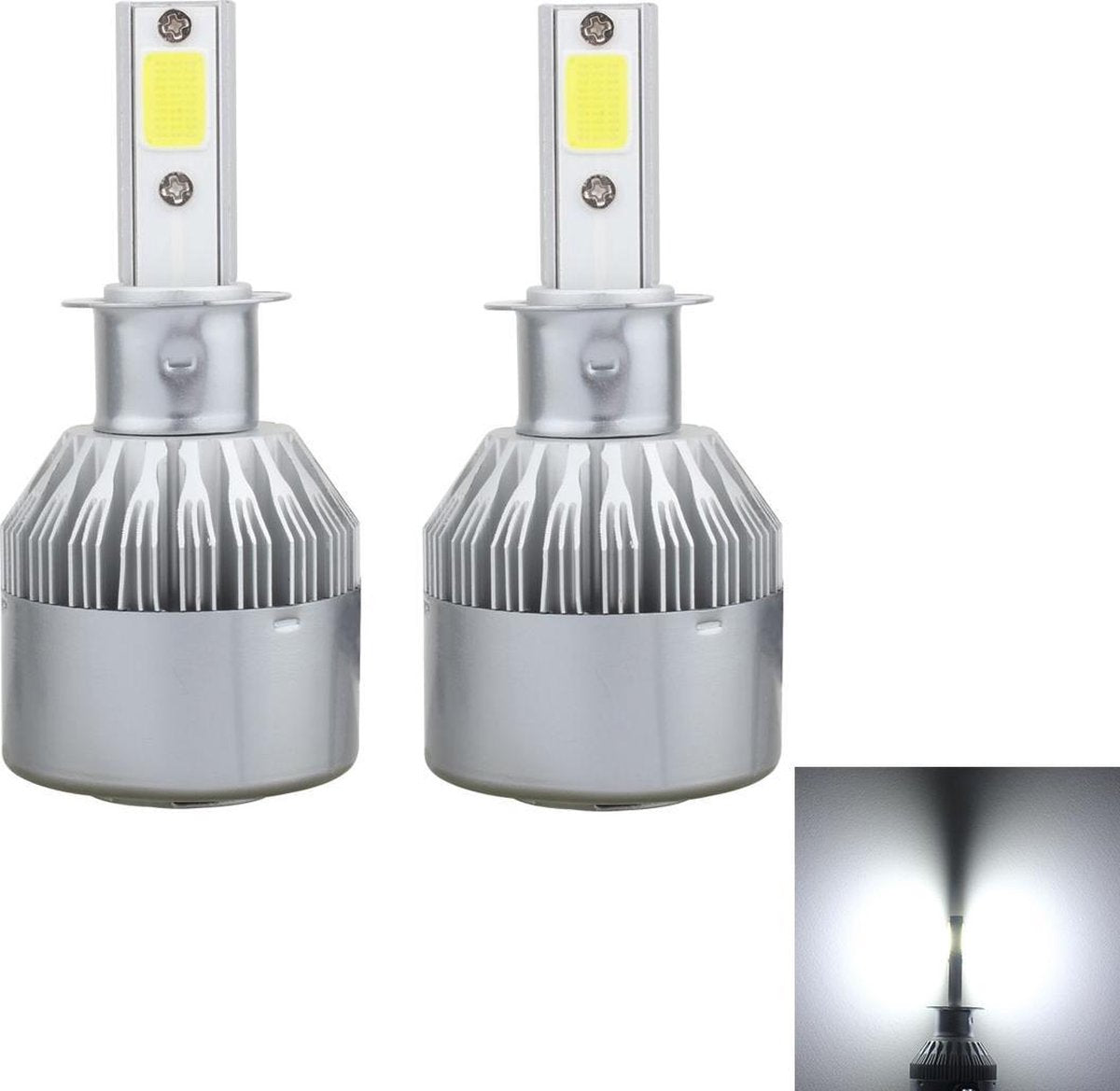 2 STKS H3 18 W 1800 LM 6000 K IP68 Canbus Constante Stroom Auto LED Koplamp met 2 COB Lampen