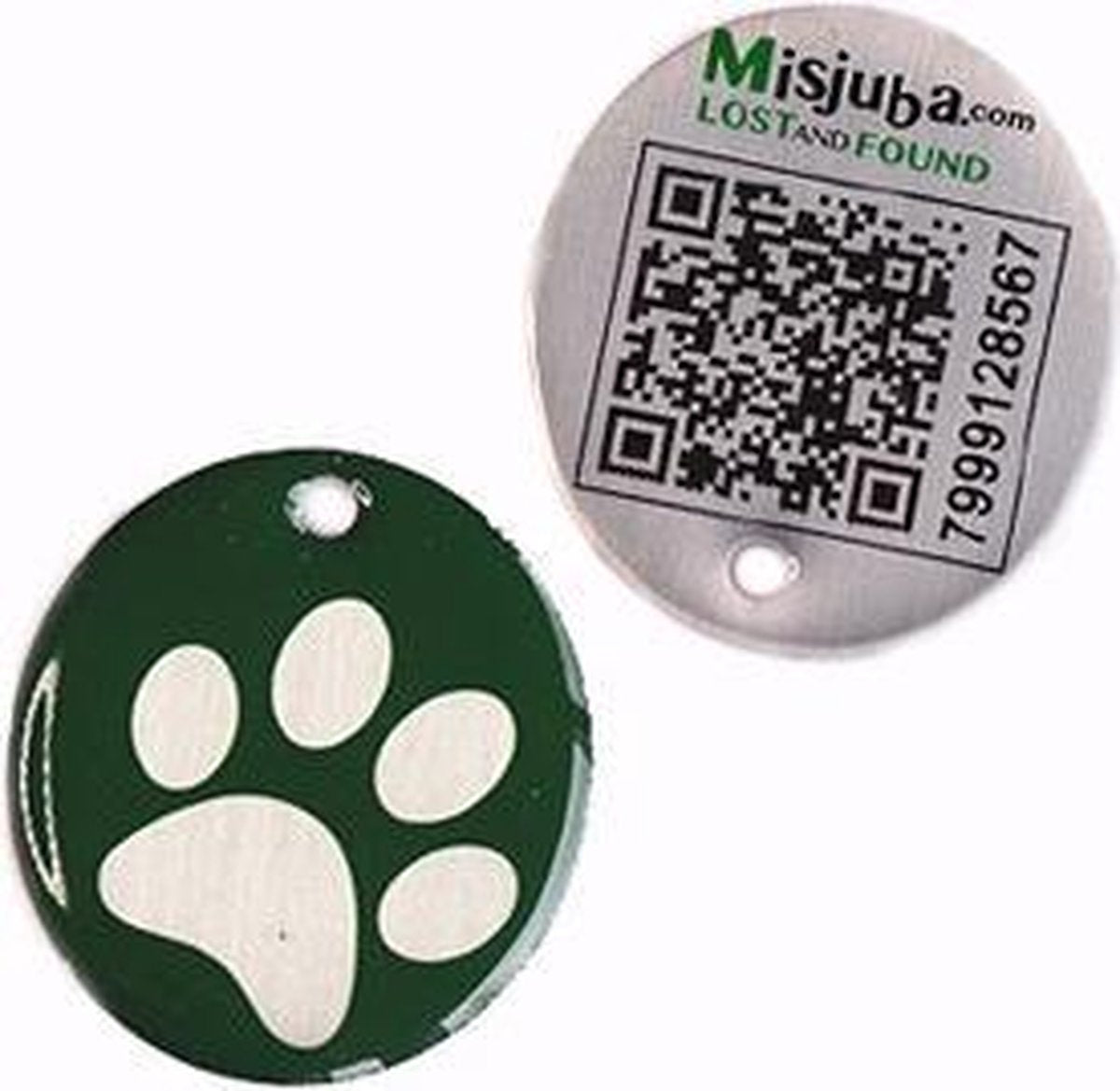 Penning Hondepoot Groen met QR-code