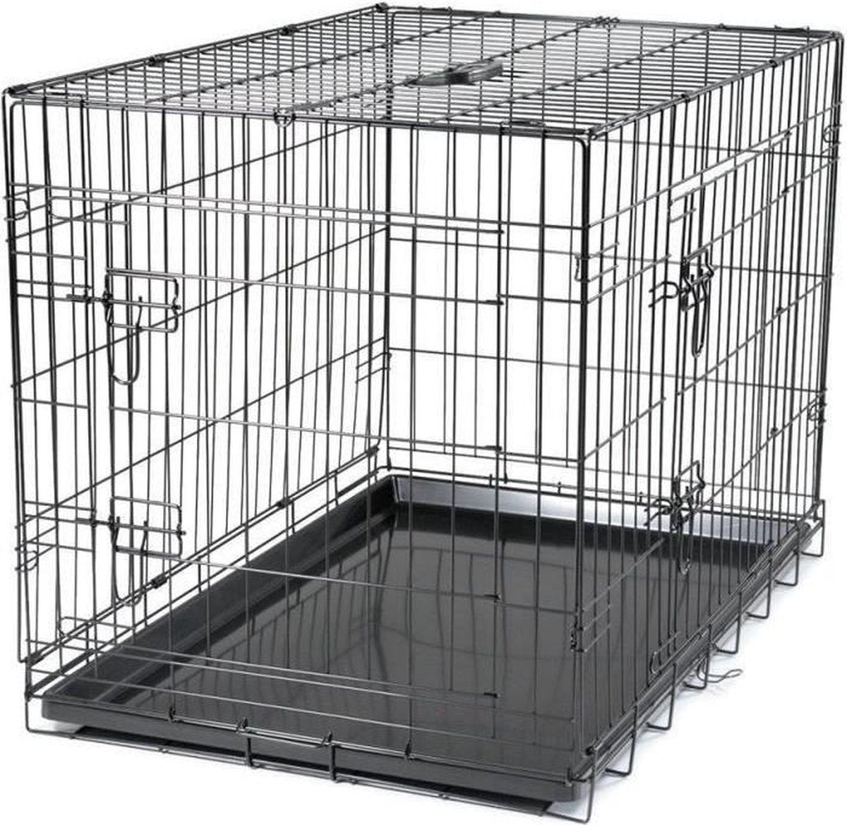 VADIGRAN Klassieke opvouwbare metalen kooi - 91 x 61 x 66 cm - Zwart - voor hond