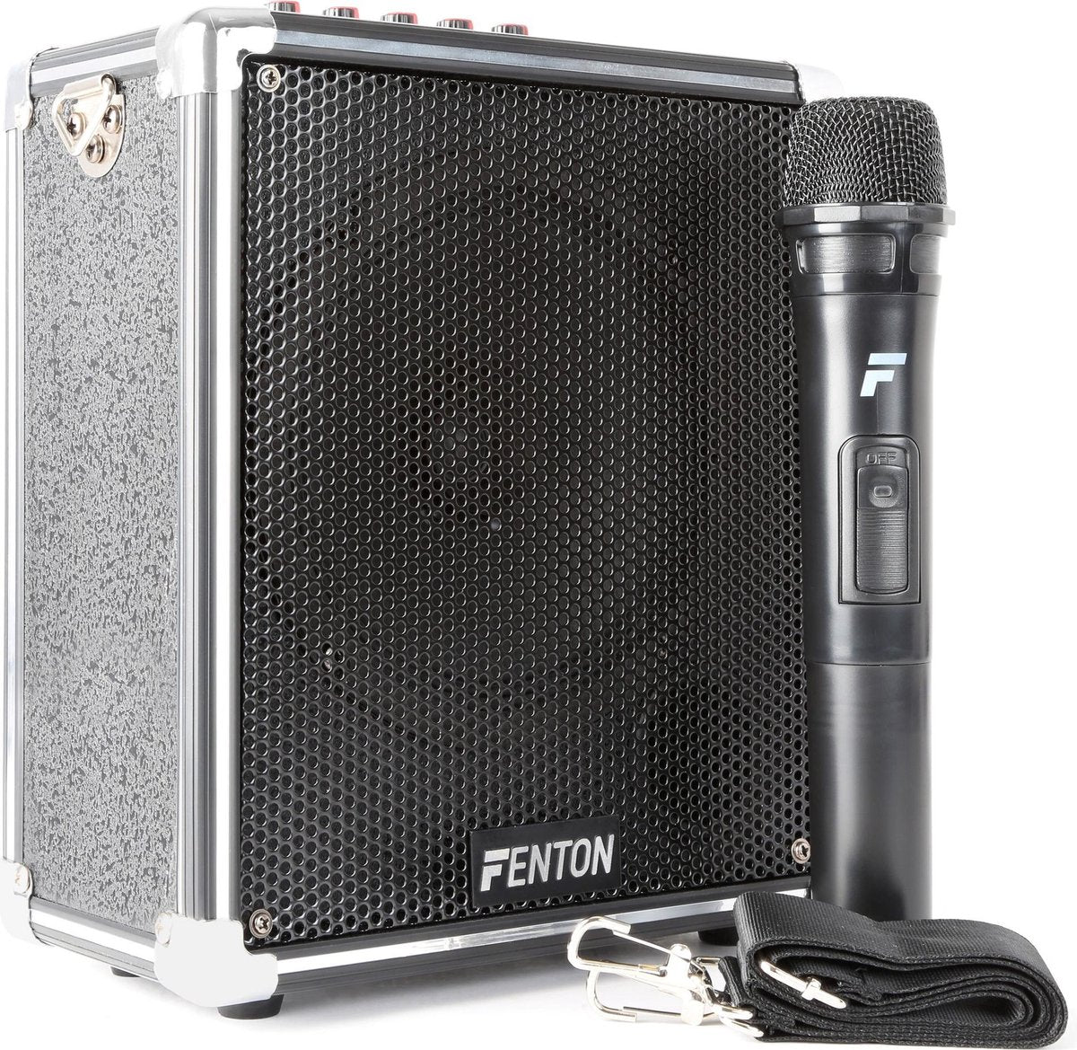 Portable speaker - Fenton ST040 Bluetooth speaker met mp3 speler en draadloze microfoon