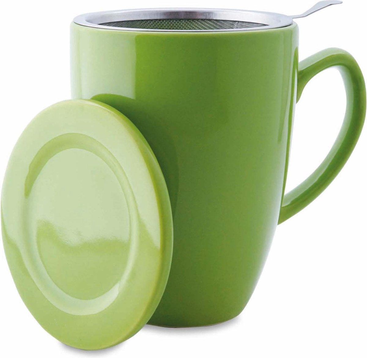 Mok met zeef en deksel - Theebeker Soft Hope - Groen - 350 ml