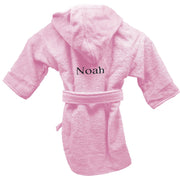 Badjas uni line 0-12mnd - roze - met GRATIS geborduurde naam