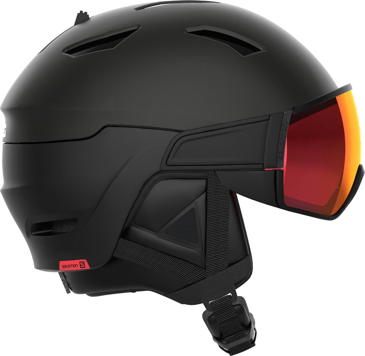 Salomon Driver Vizierhelm - Maximaal Gemak - Comfort - Zwart/Rode Accenten/Solar - Small