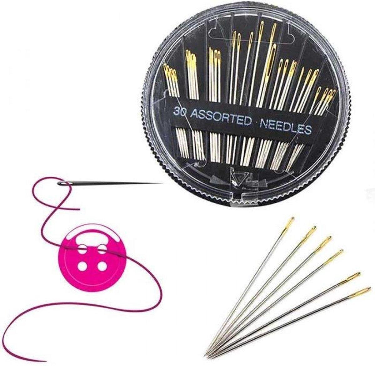 Akyol® Universele Naalden Set | Borduur Hobby Naalden | Textiel Leer & Naai Naaldenset | 30-Delig