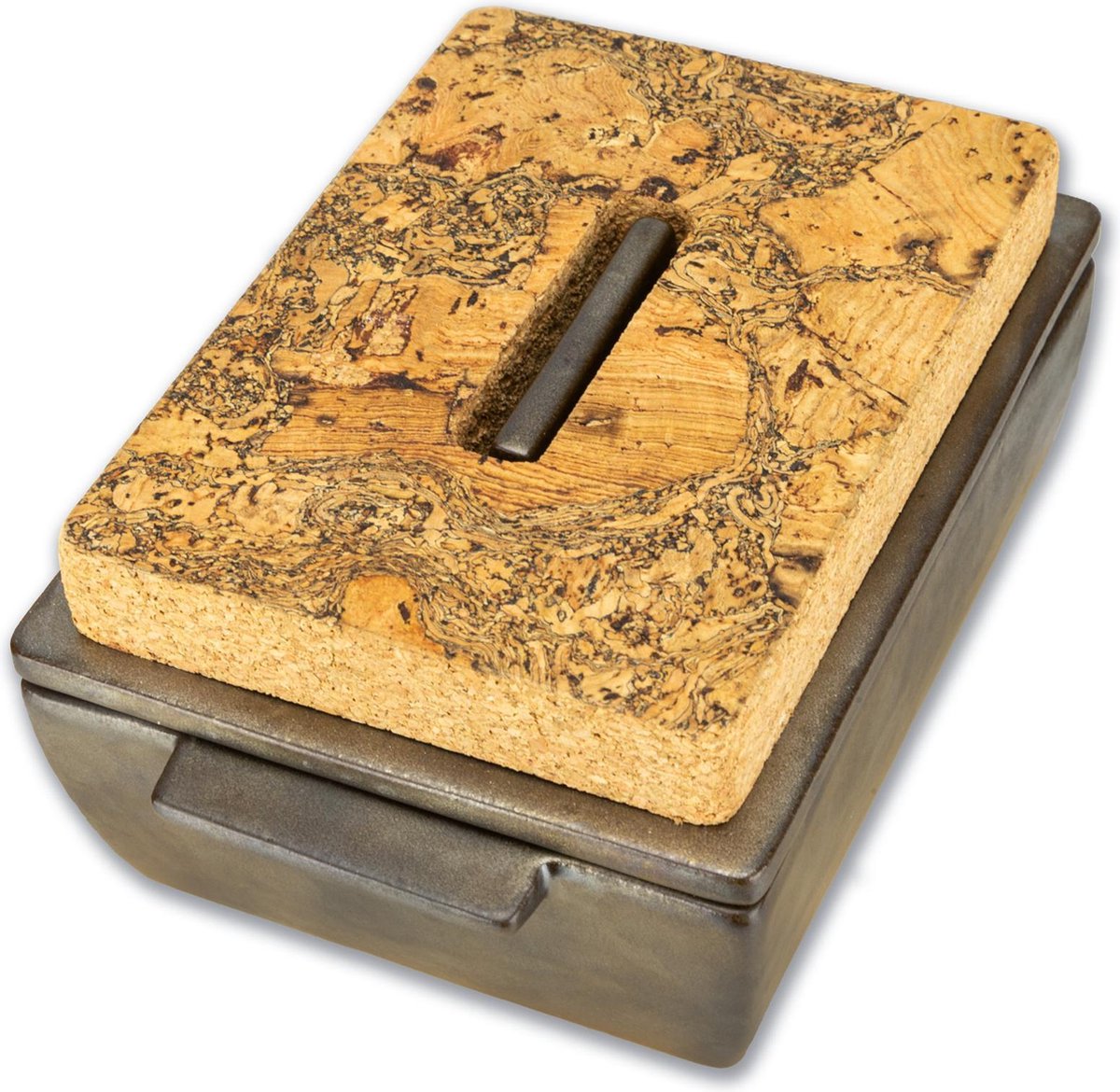 Dutchdeluxes - Ovenschaal Small - Mat Platinum - Keramiek - Incl. Deksel en Onderzetter -20x13