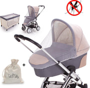 Ted&Tilly Klamboe Voor Kinderwagen/Buggy/Campingbed - Met Handig Opbergtasje  - Wit