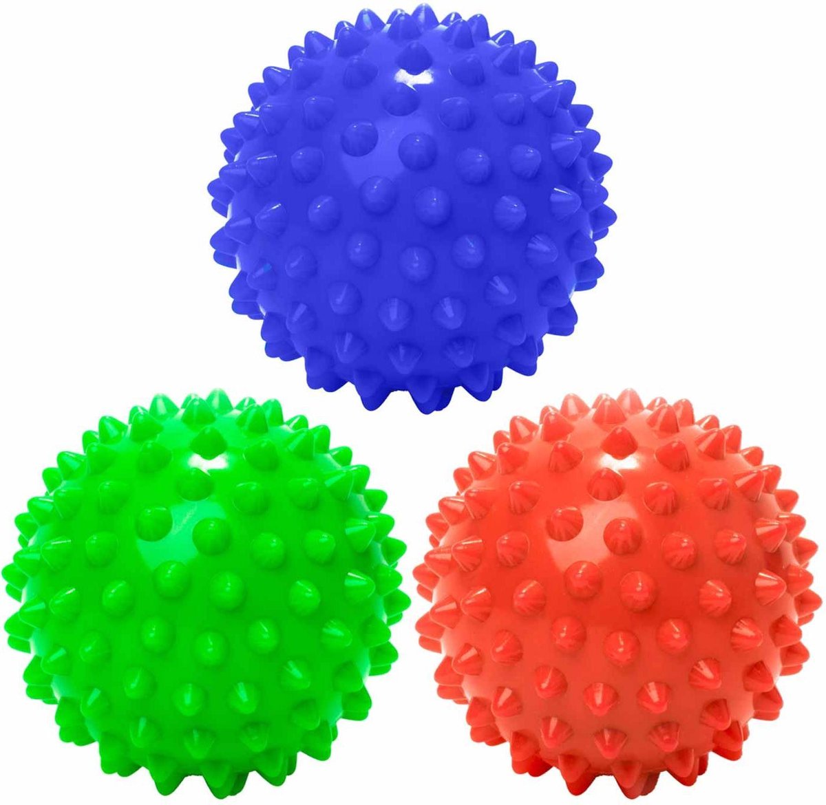 #DoYourFitness - 3 delige set massagebal - »Nica« - Lacrosse Bal / Fasciaball voor effectieve zelfmassage van triggerpoints - diameter 8cm - rood/marineblauw/groen